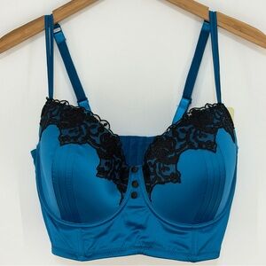 NWT Parfait by Affinitas Danielle Longline Bralette Peacock Blue Size 38E